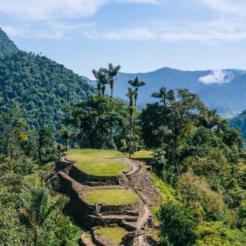 Foto panorámica de Ciudad Perdida en la sierra nevada de Santa Marta